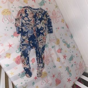 Posh peanut floral print bamboo onesie